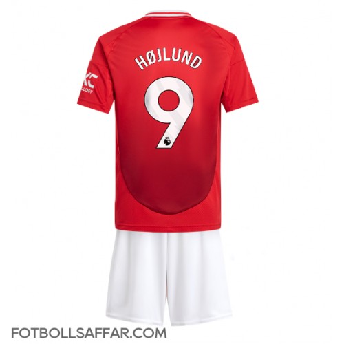 Manchester United Rasmus Hojlund #9 Hemmadräkt Barn 2024-25 Kortärmad (+ Korta byxor)